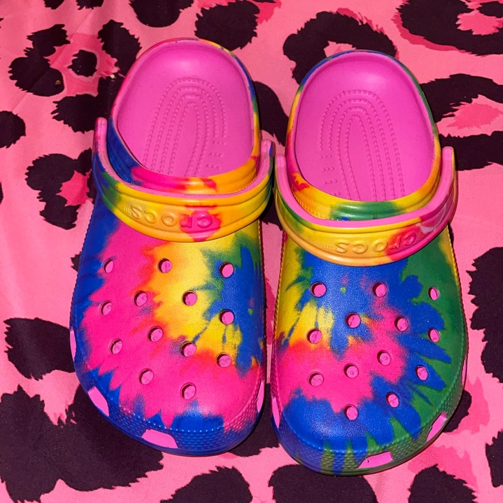 NWT Tye Dye CROCS